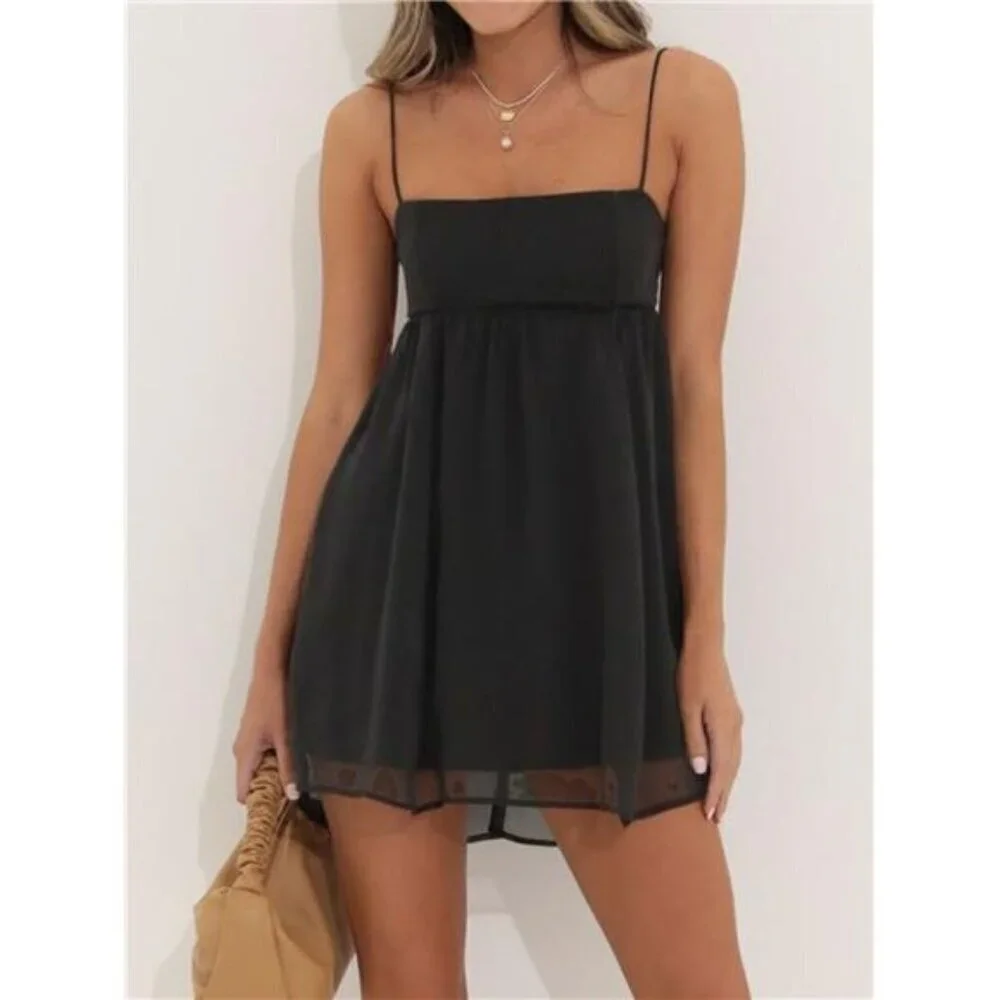 Tie Back Spaghetti Strap Mini Dress